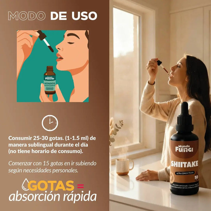 Shiitake Gotas – Piel y Defensas