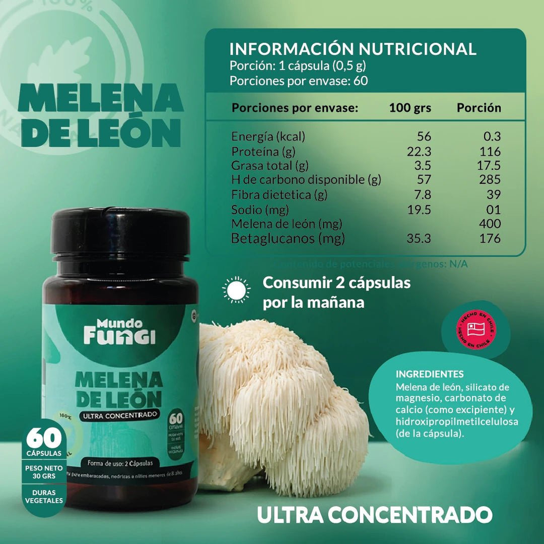 Cápsulas de Melena de León - Ansiedad - Salud Digestiva