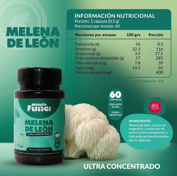 Melena de león en cápsulas - Ansiedad - Salud Digestiva