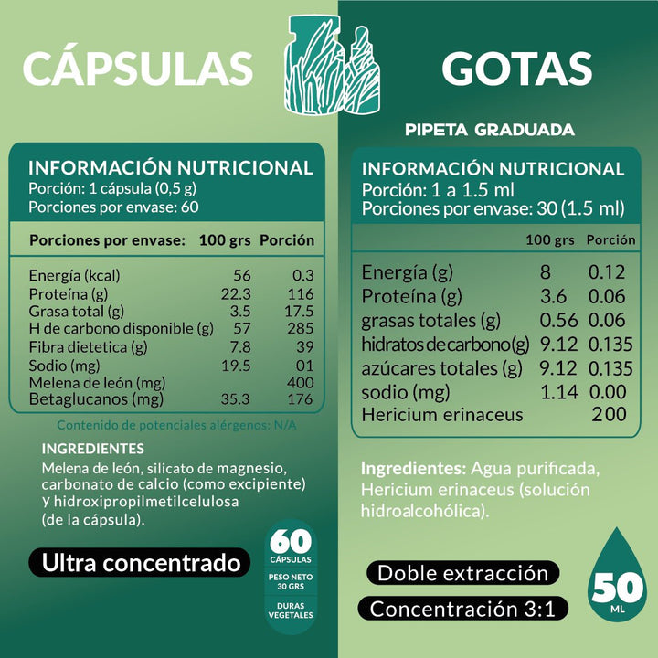 Pack Melena de León - Digestivo y Cognitivo