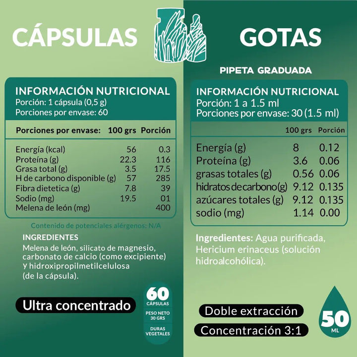 Pack Melena de León - Digestivo y Cognitivo