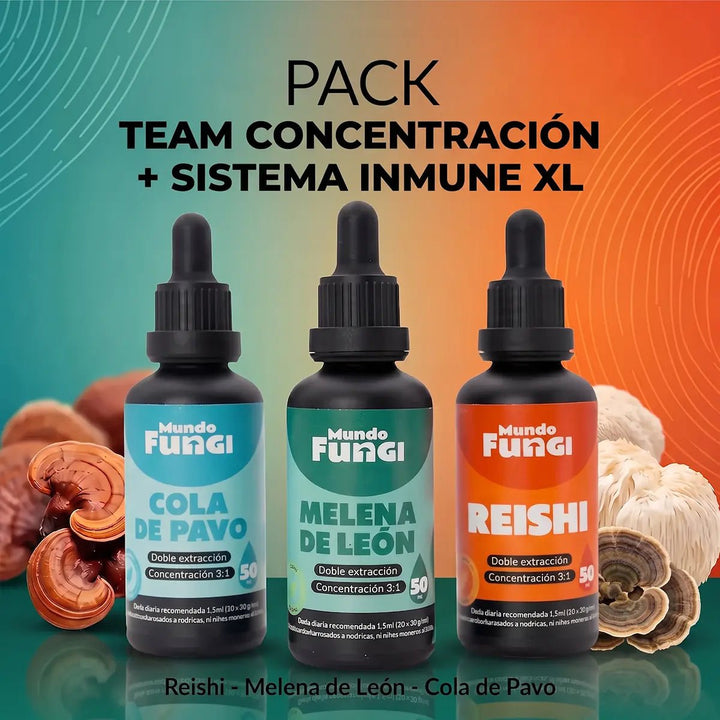 Pack TEAM Concentración + sistema inmune XL